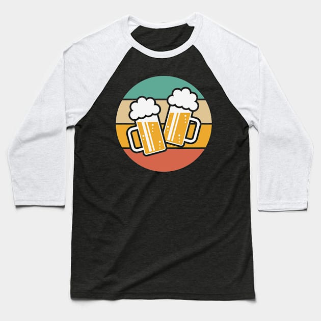 2 Clinking Beer Glasses For A Cheer! (Sun / 5C) Baseball T-Shirt by MrFaulbaum